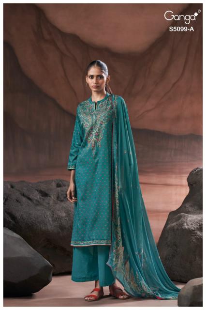 Ganga renaya 5099 printed cotton dress material wholesale